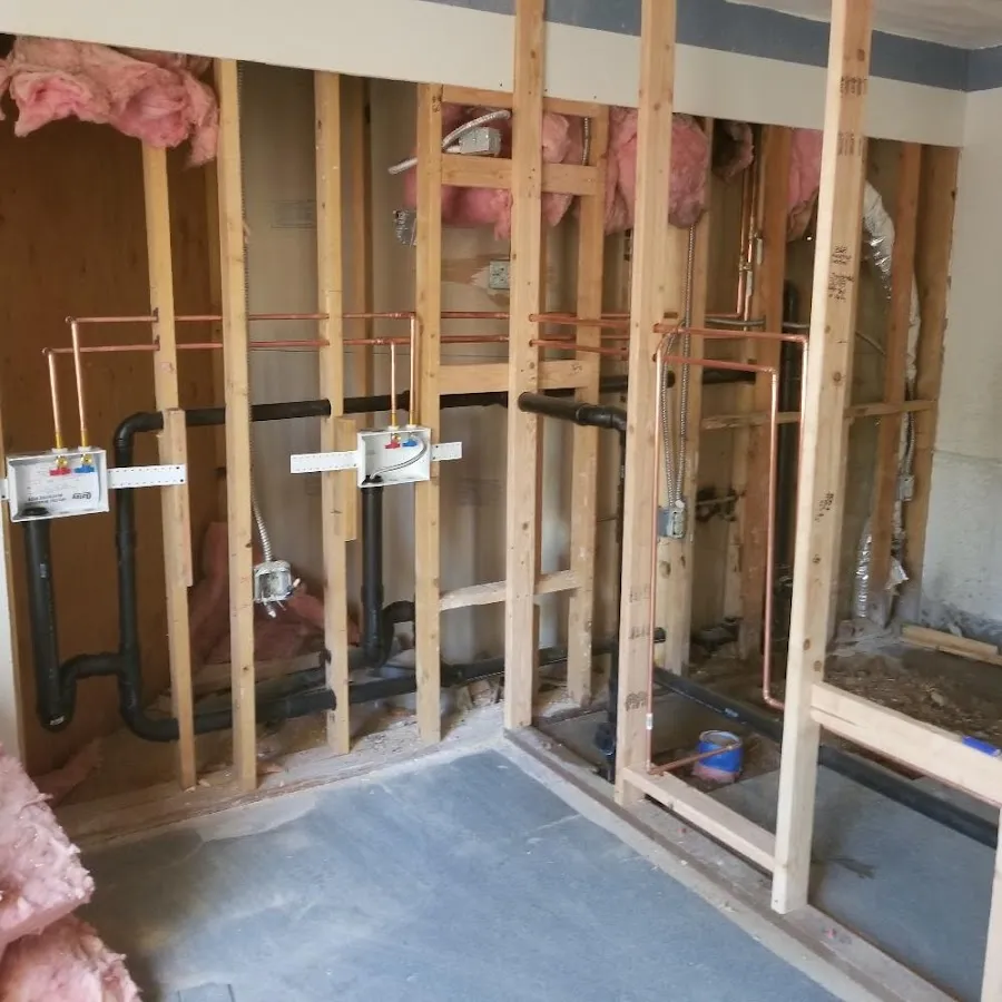 Copper pipe rough-in and plumbing installation in Hartsville